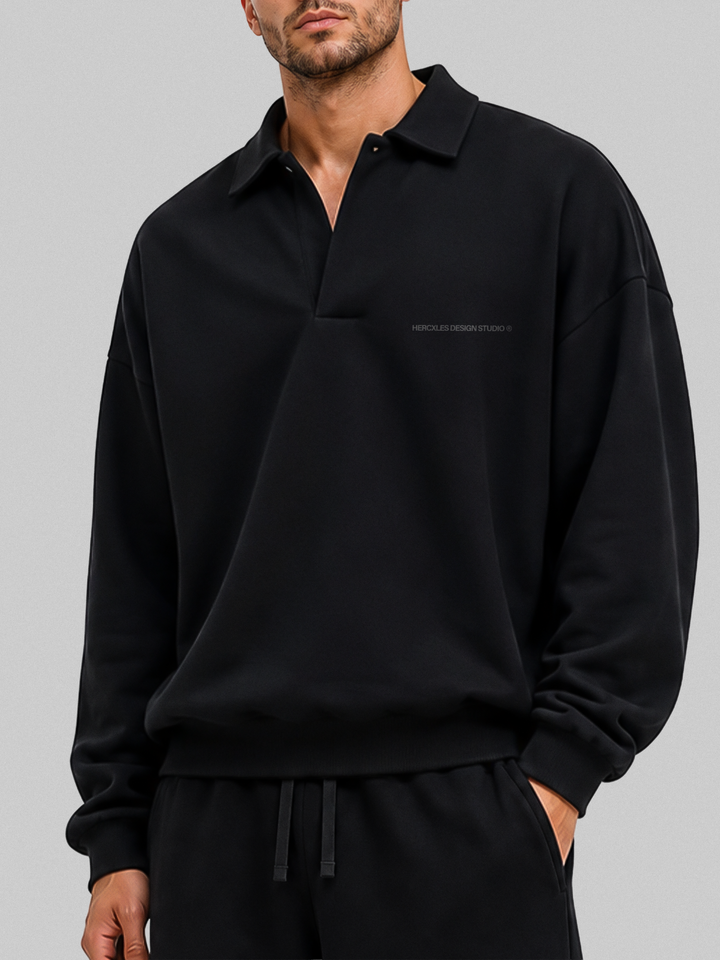 HERCXLES 2026: Studios Polo Sweater - Black model