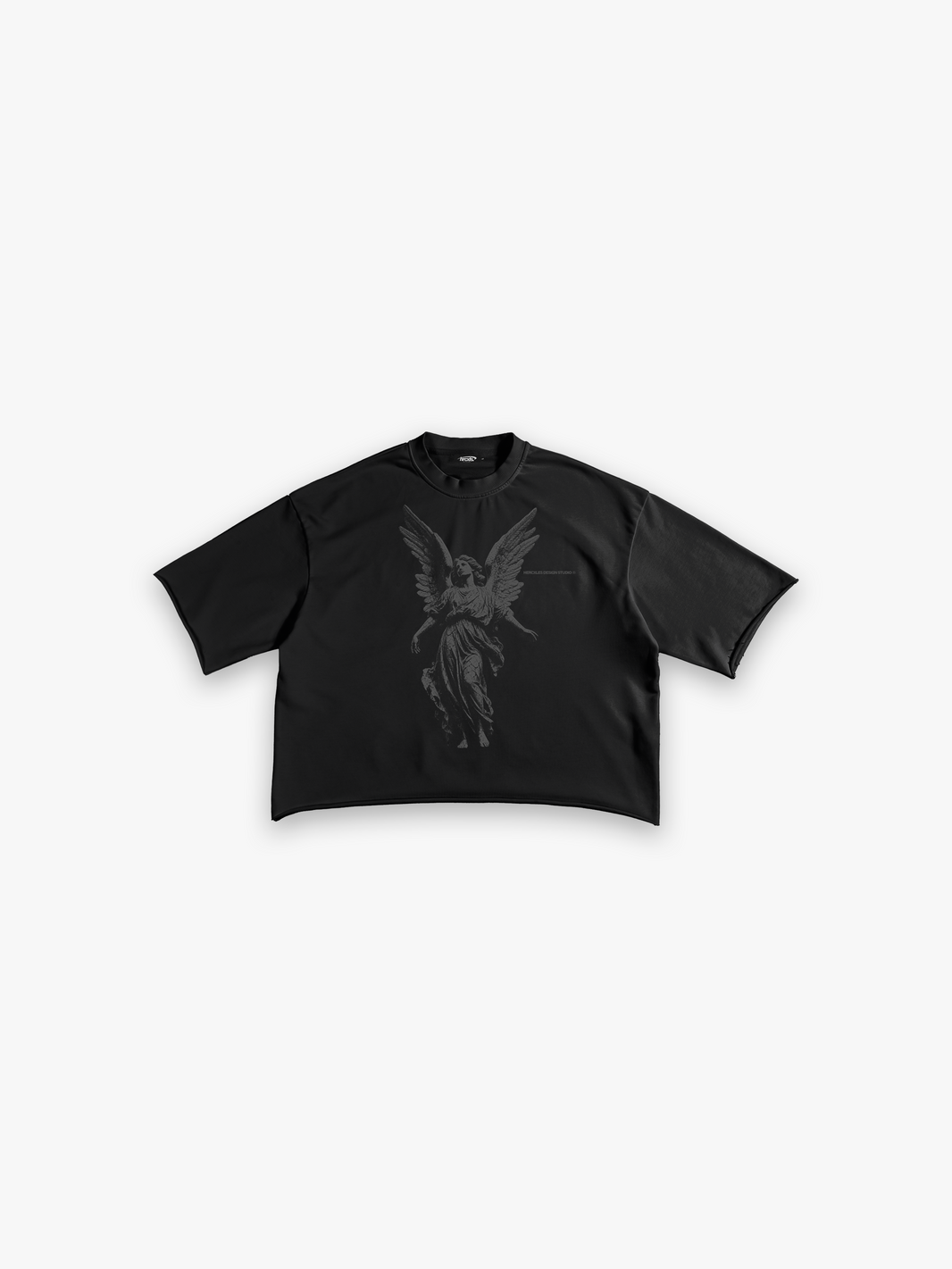 HERCXLES 2026: Raw Cut T-Shirt - Black Angel front