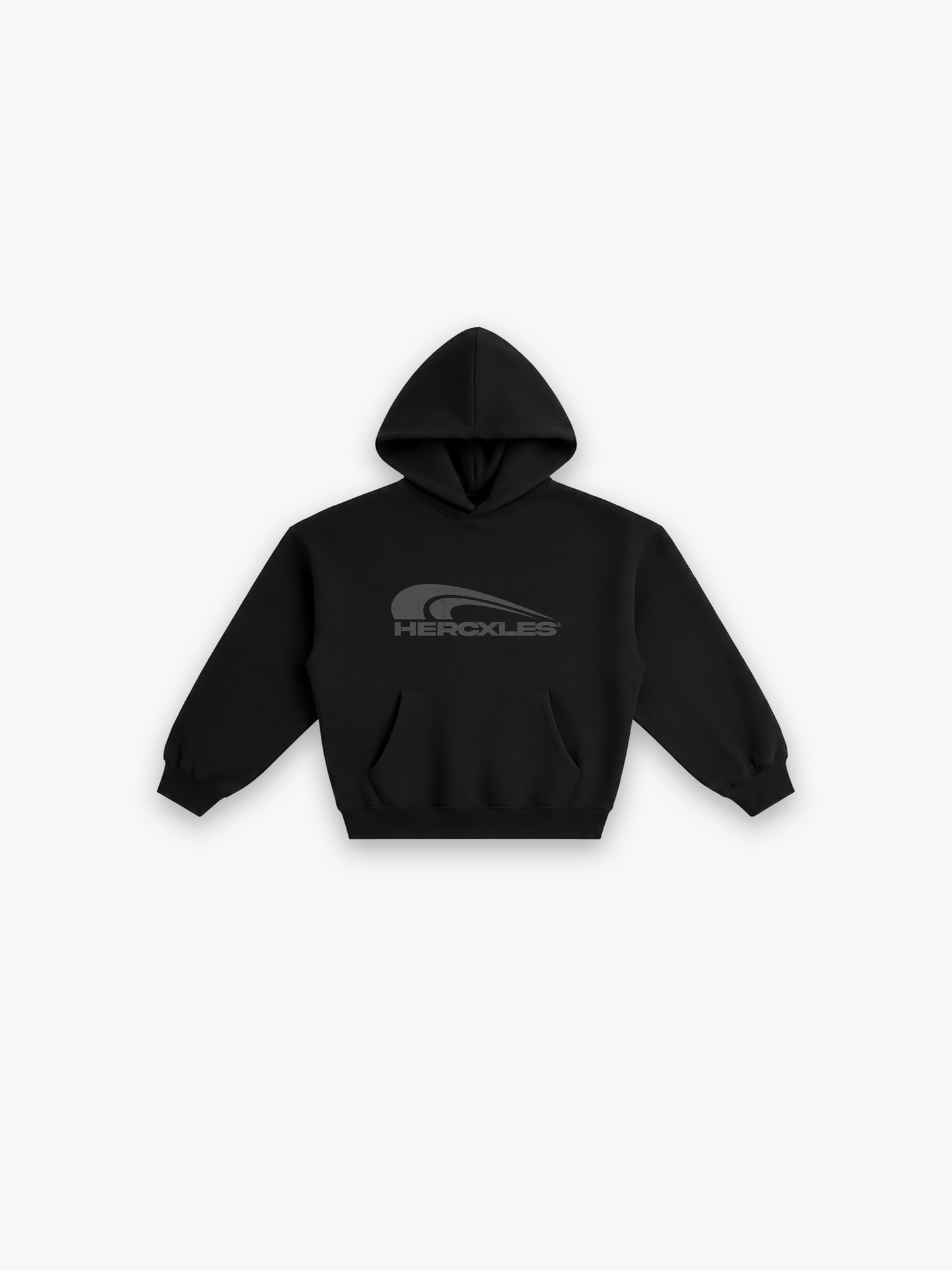 Rush Boxy Hoodie - Black flat lay front