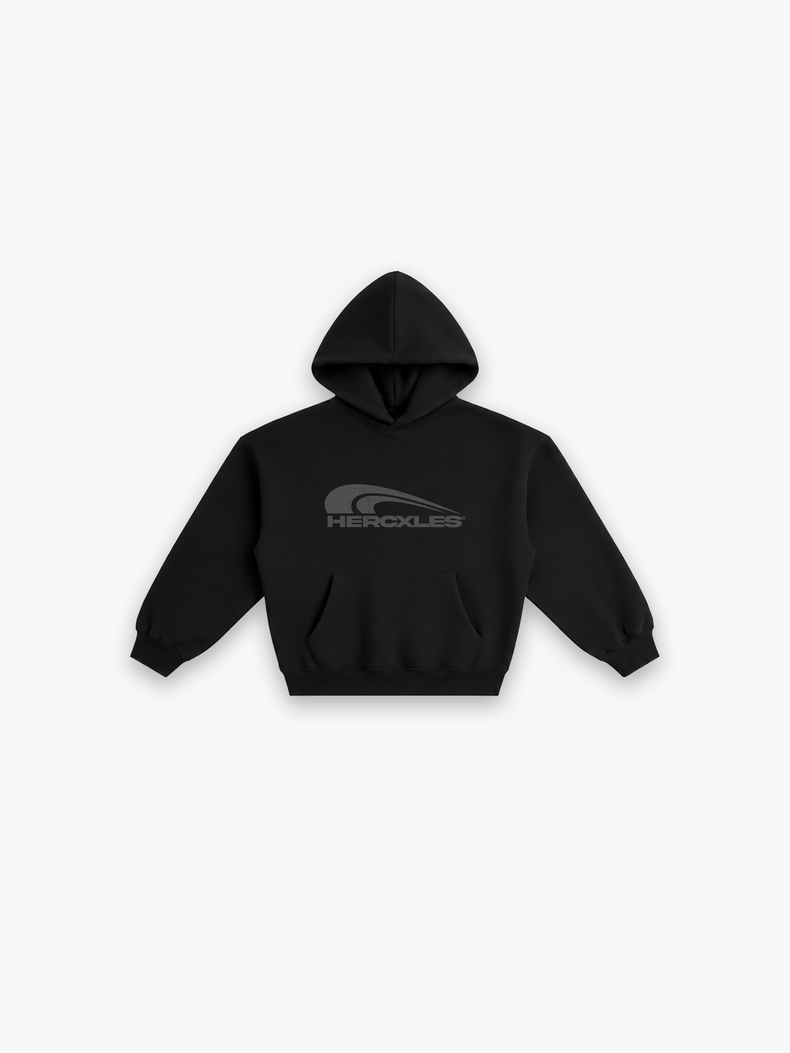 Rush Boxy Hoodie - Black flat lay front