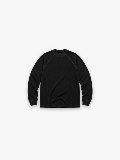 Studios Waffle Long Sleeve Black back - warehouse sale