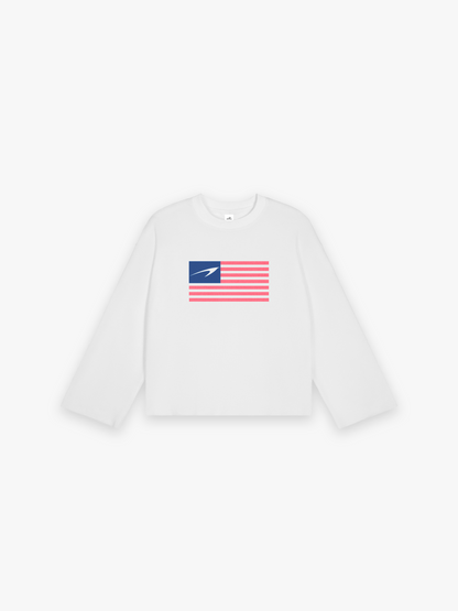 USA Rag Tee - White flat lay front