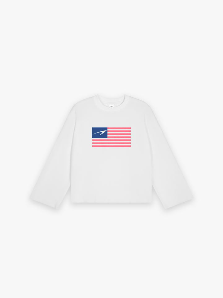 USA Rag Tee - White flat lay front