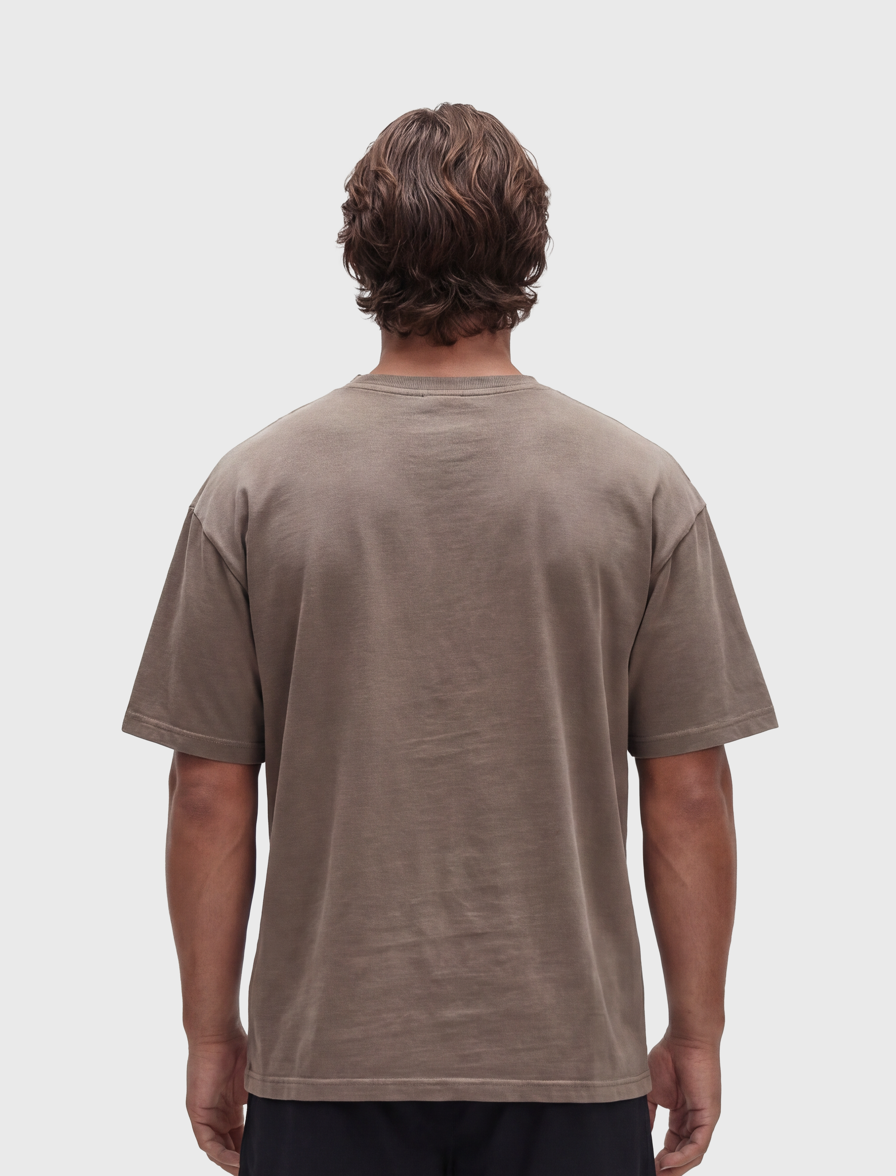 HERCXLES 2026: Vintage Wash T-Shirt - Coffee model back