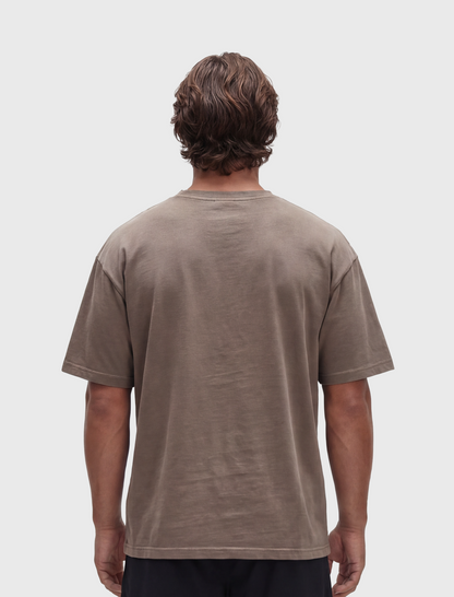 HERCXLES 2026: Vintage Wash T-Shirt - Coffee model back