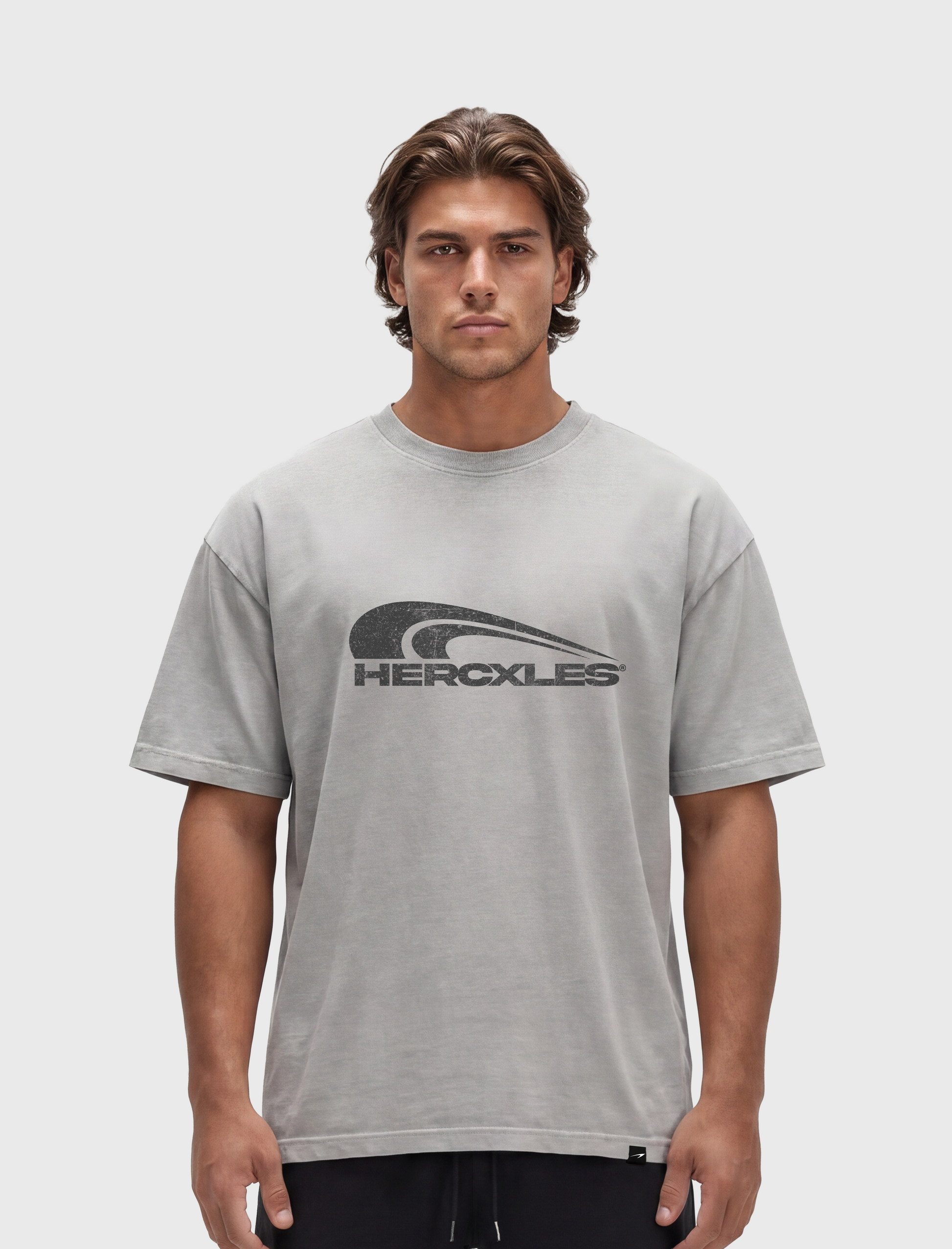 HERCXLES 2026: Vintage Wash T-Shirt - Light Grey model front