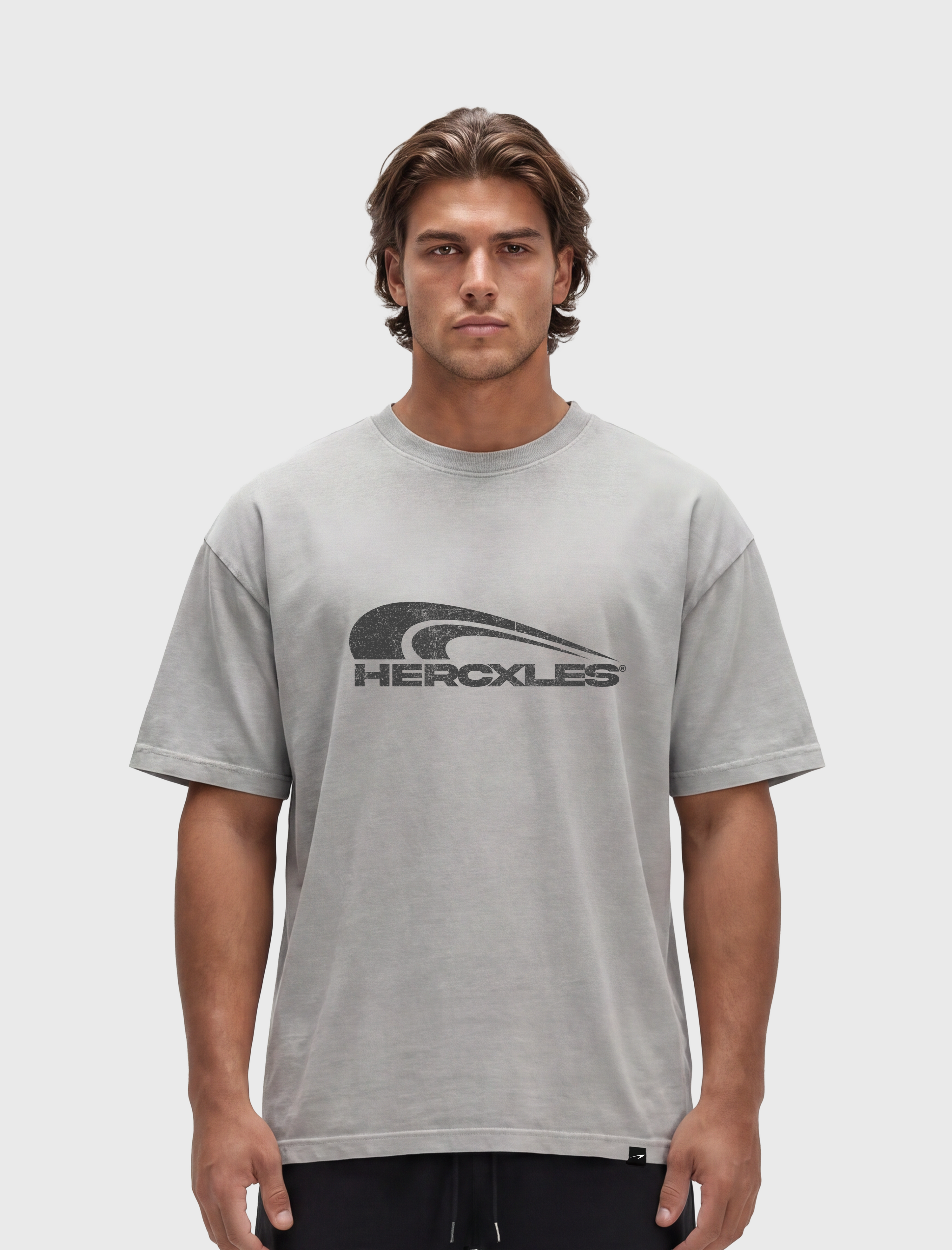 HERCXLES 2026: Vintage Wash T-Shirt - Light Grey model front