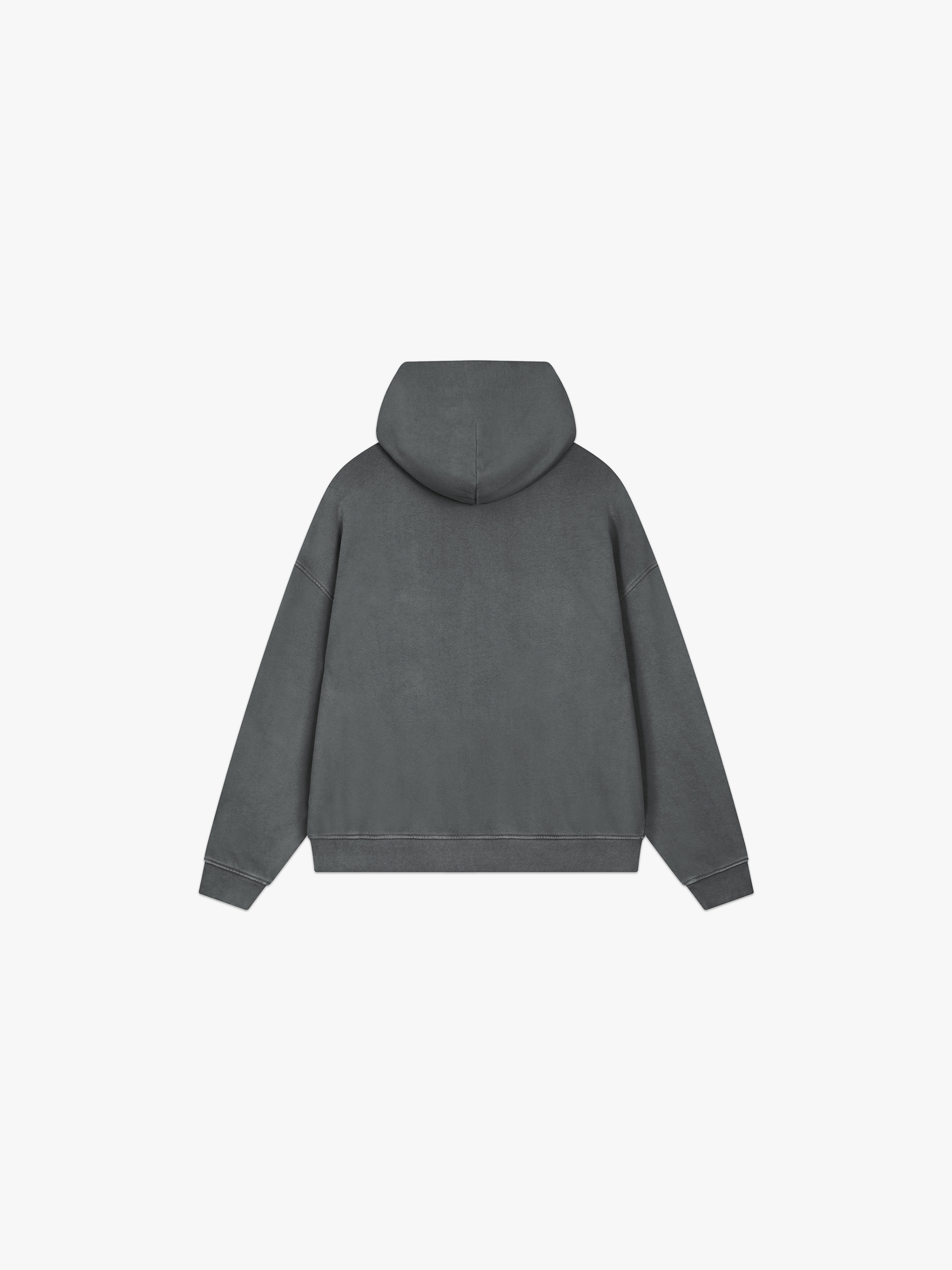 HERCXLES Lifting Club Vintage Wash Hoodie - Dark Grey back flat lay