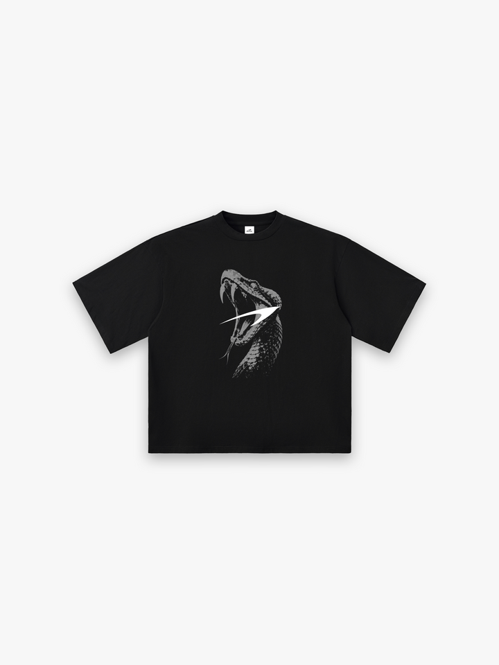 Viper Oversized T-Shirt - Black flat lay front