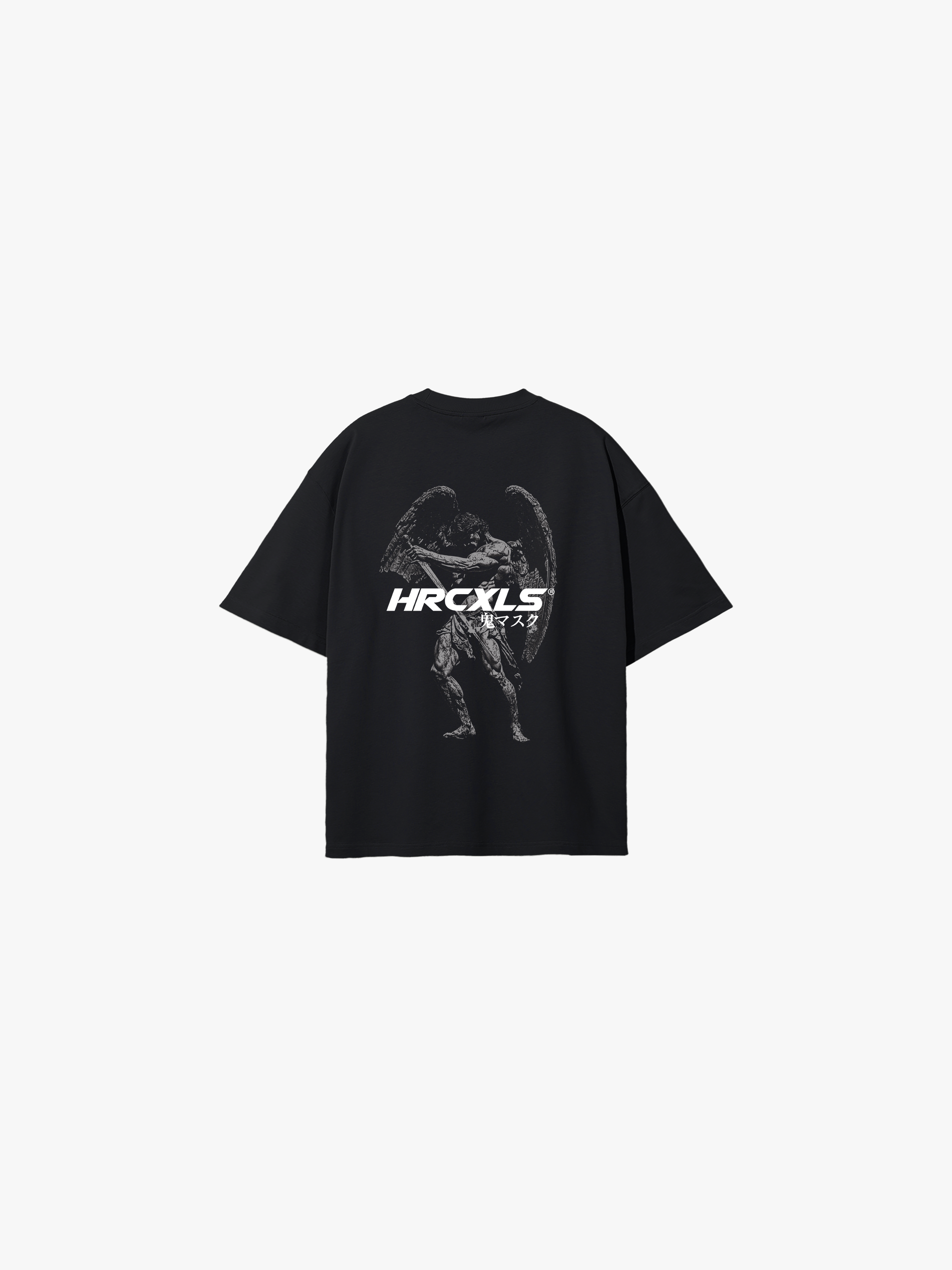 War Angel Oversized T-Shirt - Black flat lay back