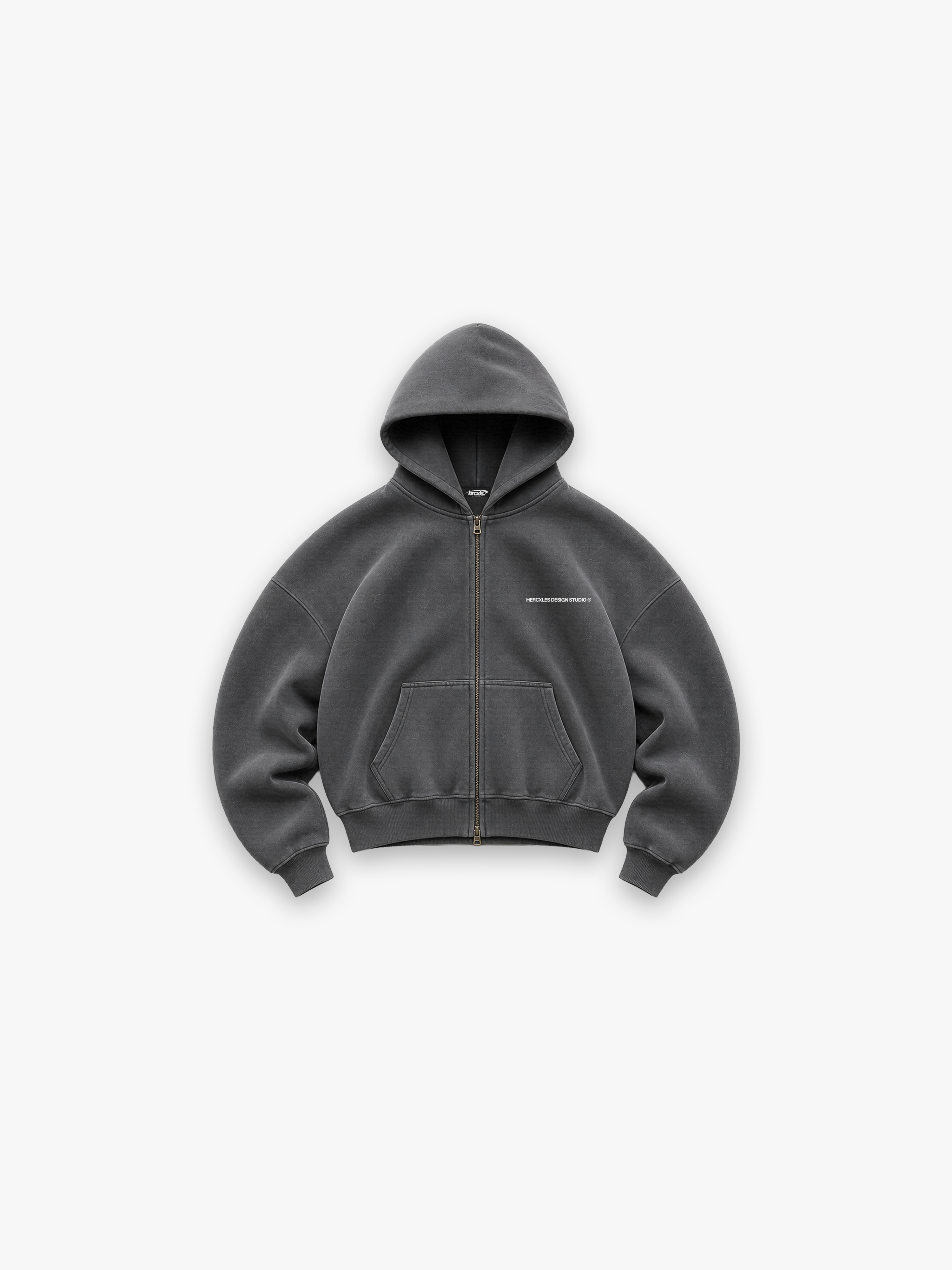 HERCXLES 2026: Hercxles Studios Black Zip Up - front flat lay