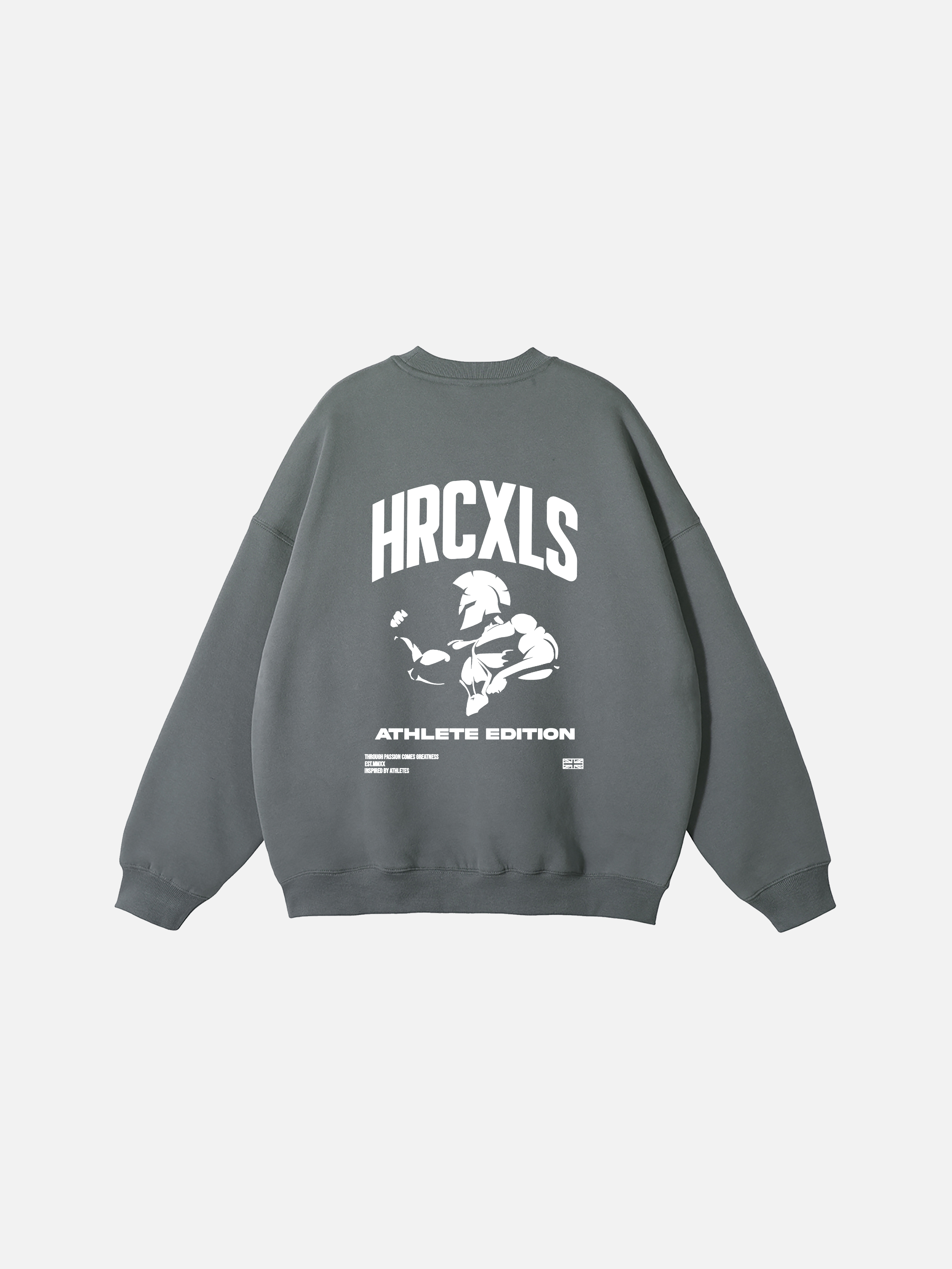 grey oversized sweatshirt with athlete edition print