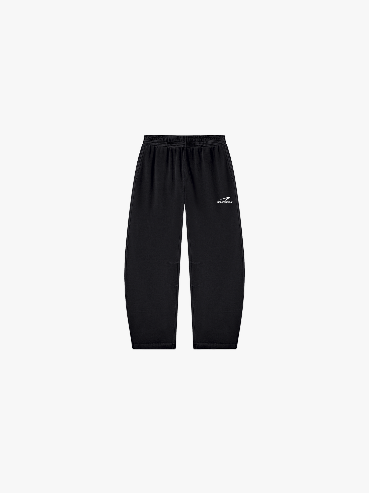 HERCSTUDIOS Sweatpants - Black front flat lay