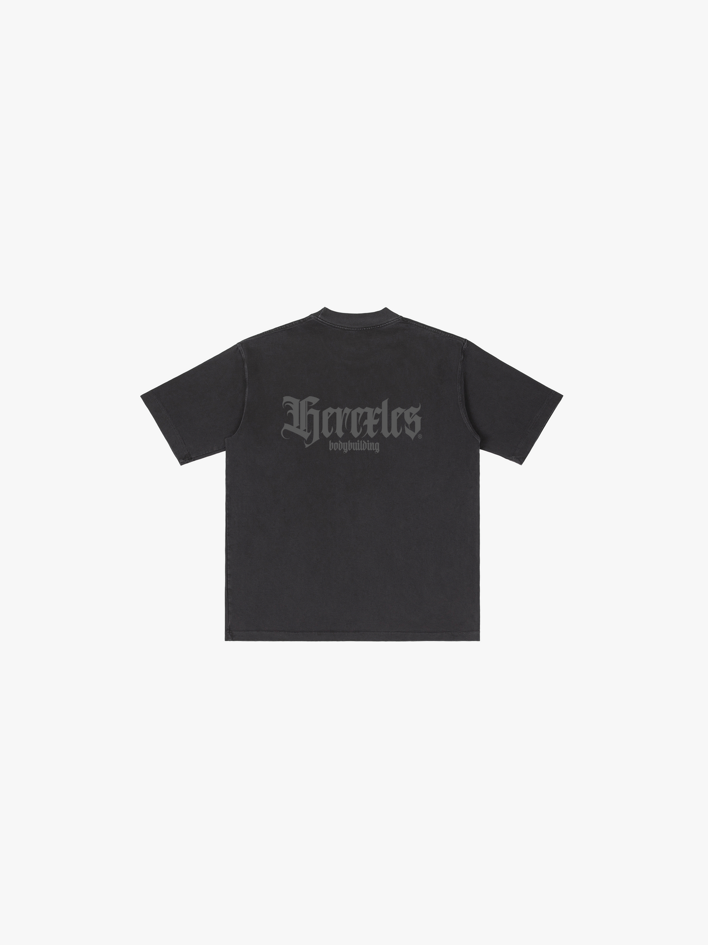 HERCXLES Bodybuilding Vintage T-Shirt in Vintage Black - back flat lay