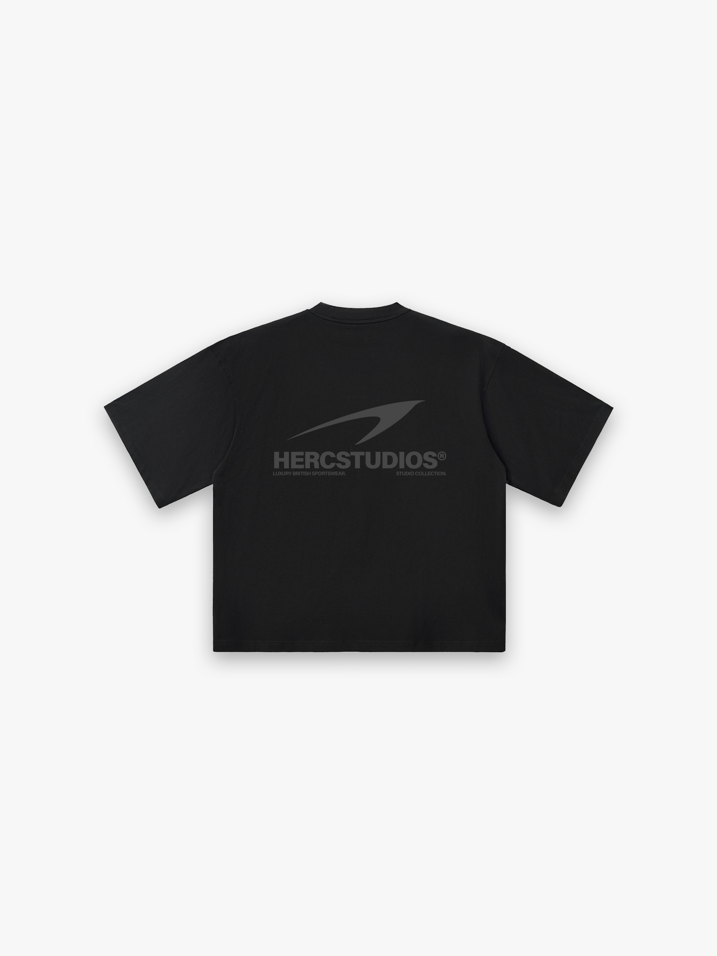 HERCSTUDIOS HUGE T-Shirt - Tonal Black back flat lay