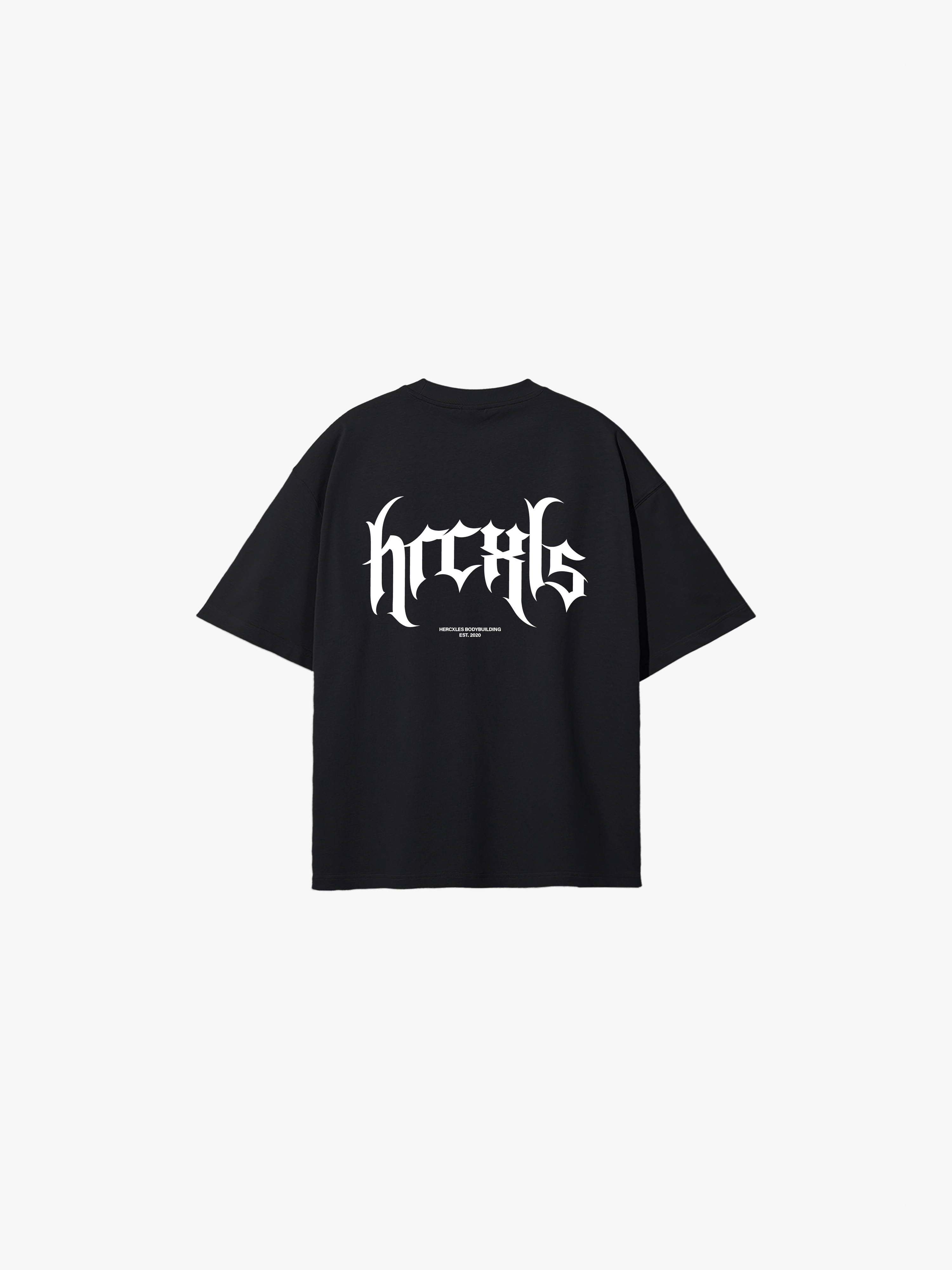 HERCXLES: Gothic Oversized T-Shirt - Black back flat lay