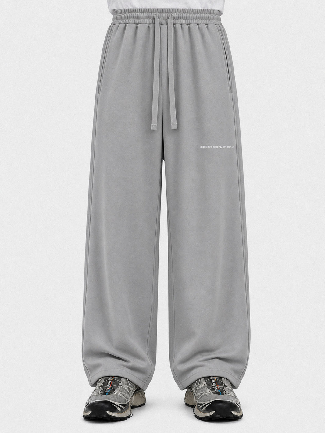 HCX feature detail: Studios Distressed Sweatpants - hcx gallery distressed sweatpants light grey