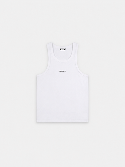 HERCXLES Tank Top in White - front flat lay