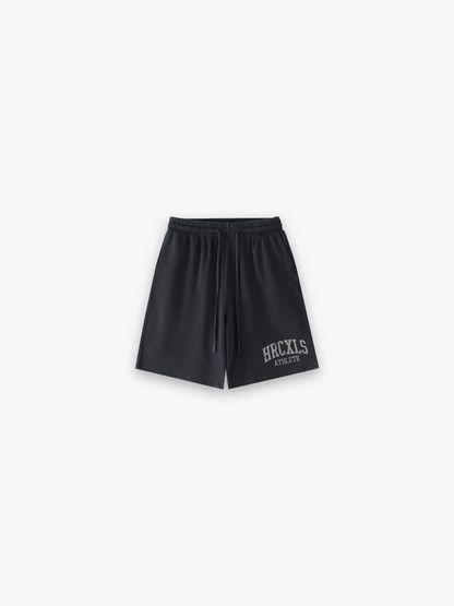HERCXLES 2026: HRCXLS Athlete Shorts - Black front flat lay