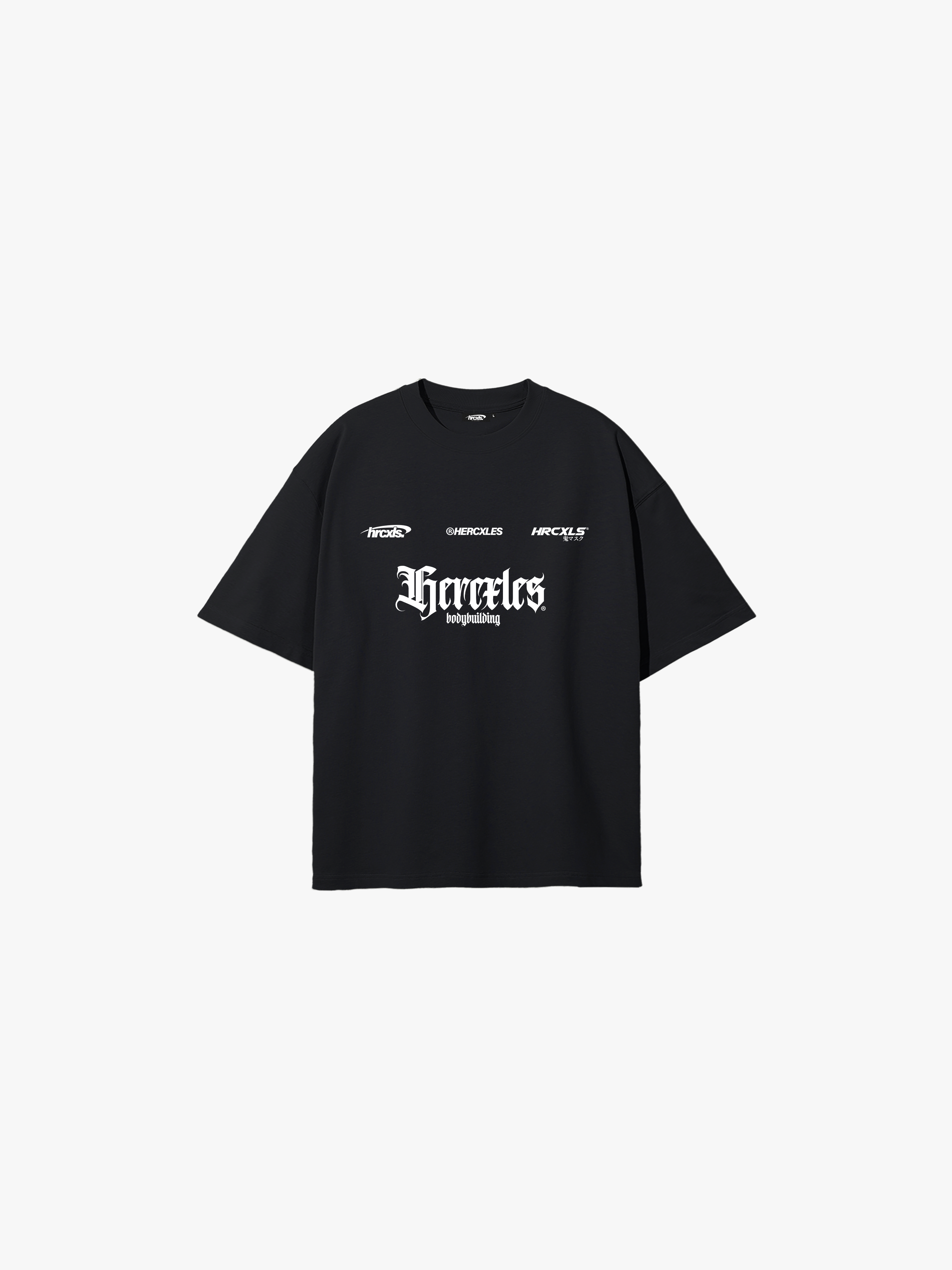 HERCXLES Bodybuilding Logo T-Shirt in Black - front product image