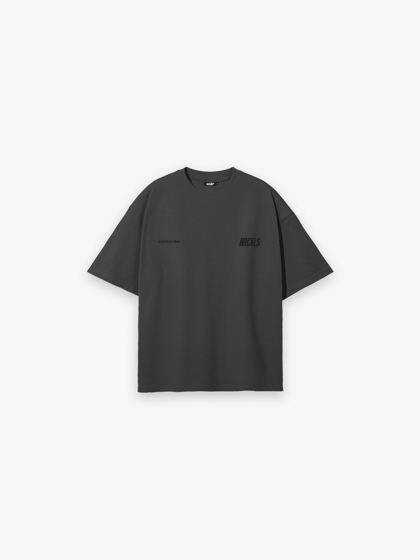 HERCXLES Bodybuilding Oversized T-Shirt in Dark Grey - front flat lay