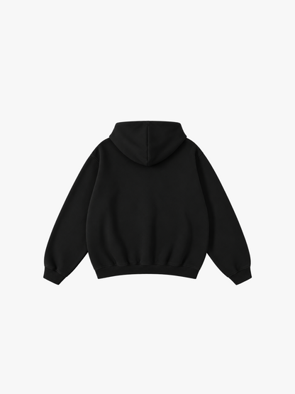 HERCXLES: MW0036 Oversized Hoodie - Black Beauty plain back flat lay
