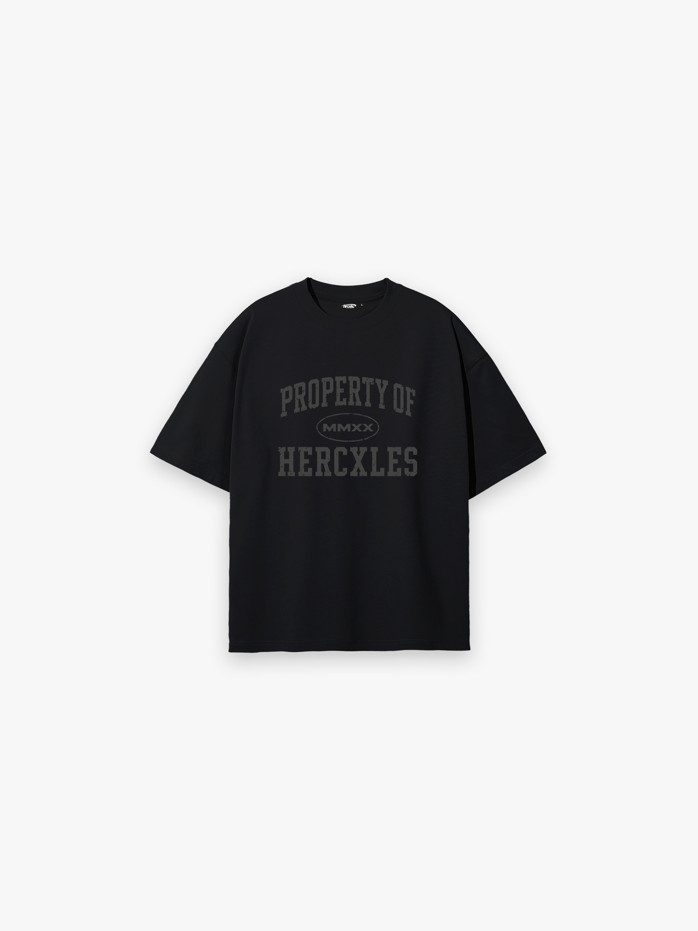 HERCXLES Property Of Oversized T-Shirt - Black front flatlay