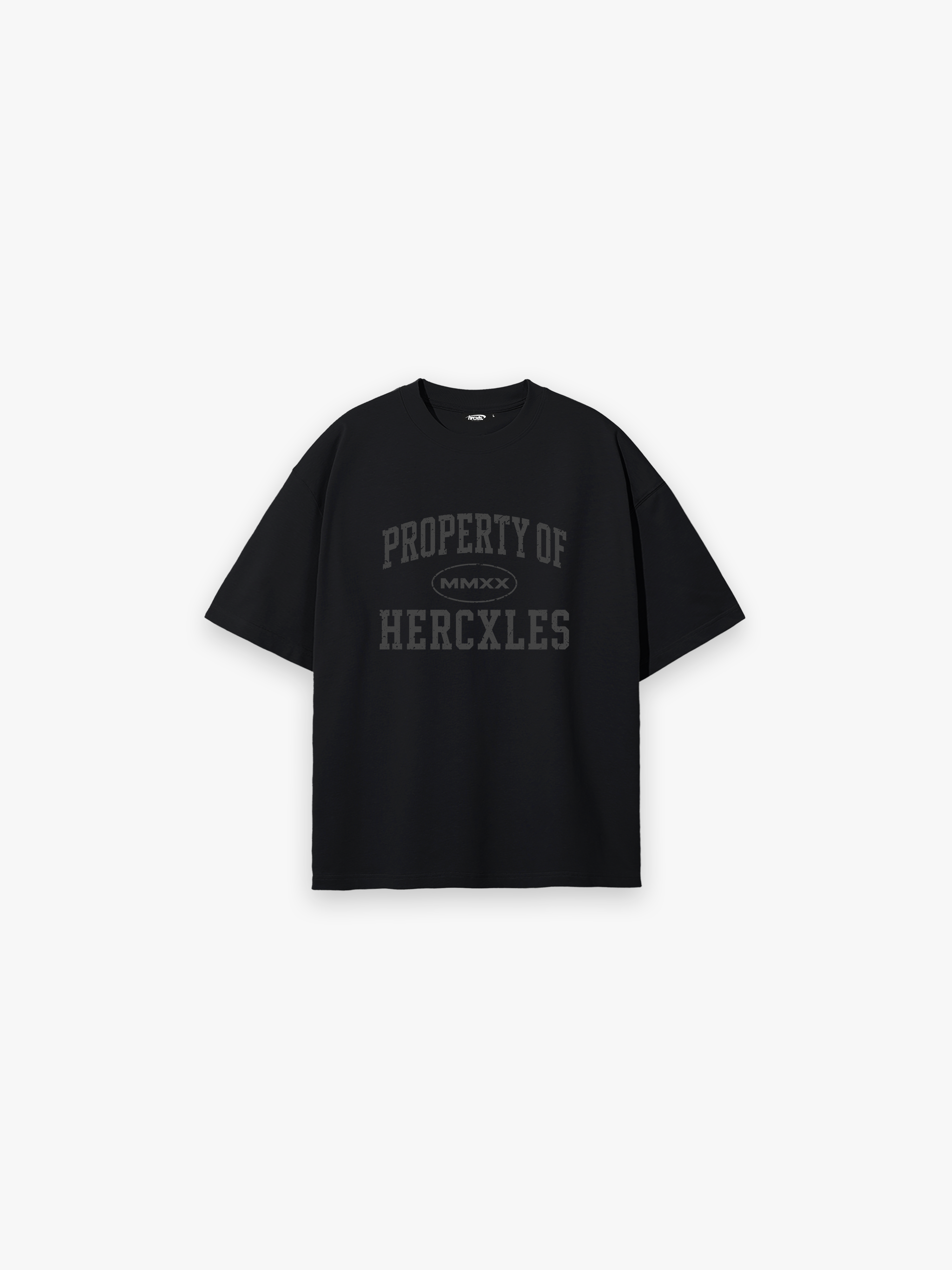 HERCXLES Property Of Oversized T-Shirt - Black front flatlay