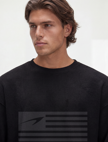 HERCXLES USA Rag Long Sleeve - Black artwork close up