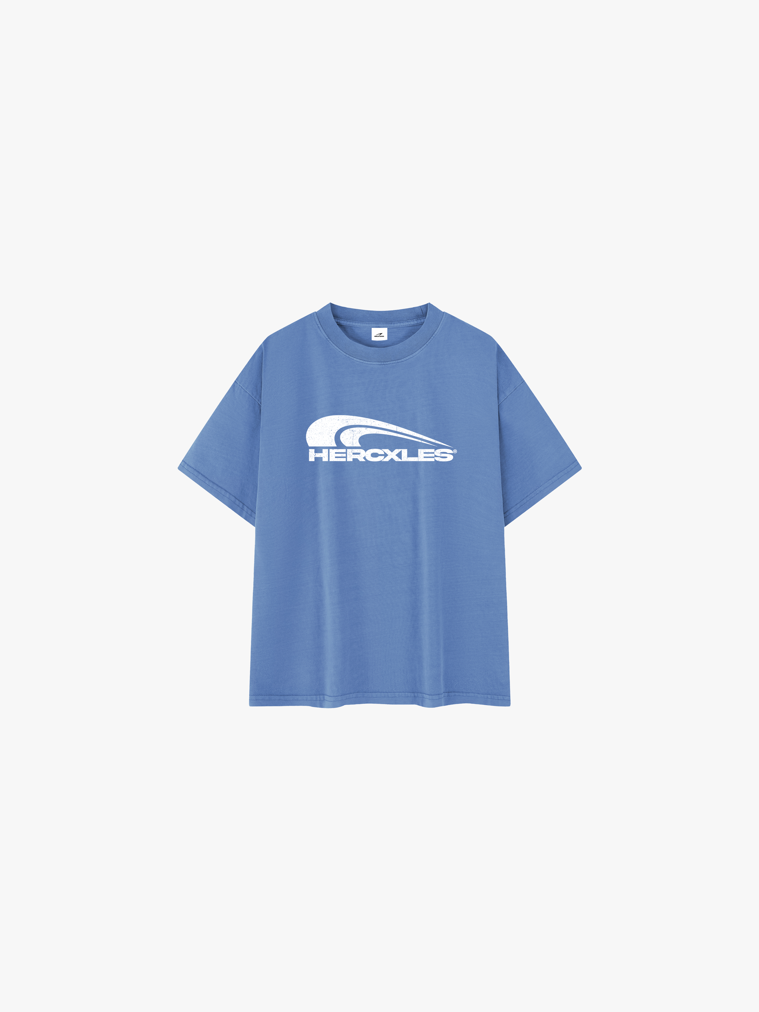 Rush Vintage Oversized T-Shirt - Cobalt Blue front flat lay