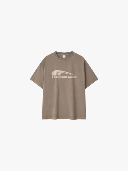 Rush Vintage Oversized T-Shirt - Coffee front flat lay