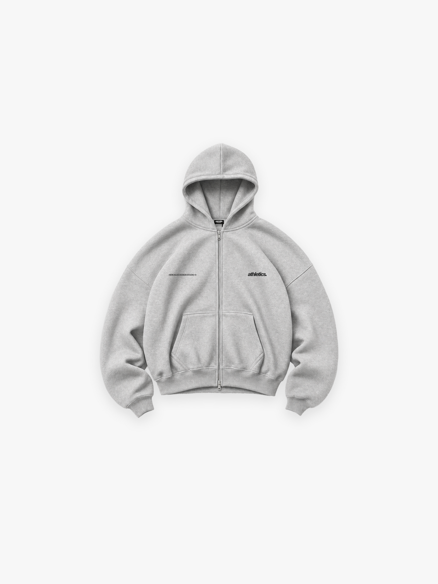 Athletics Zip Hoodie - Grey flat lay front