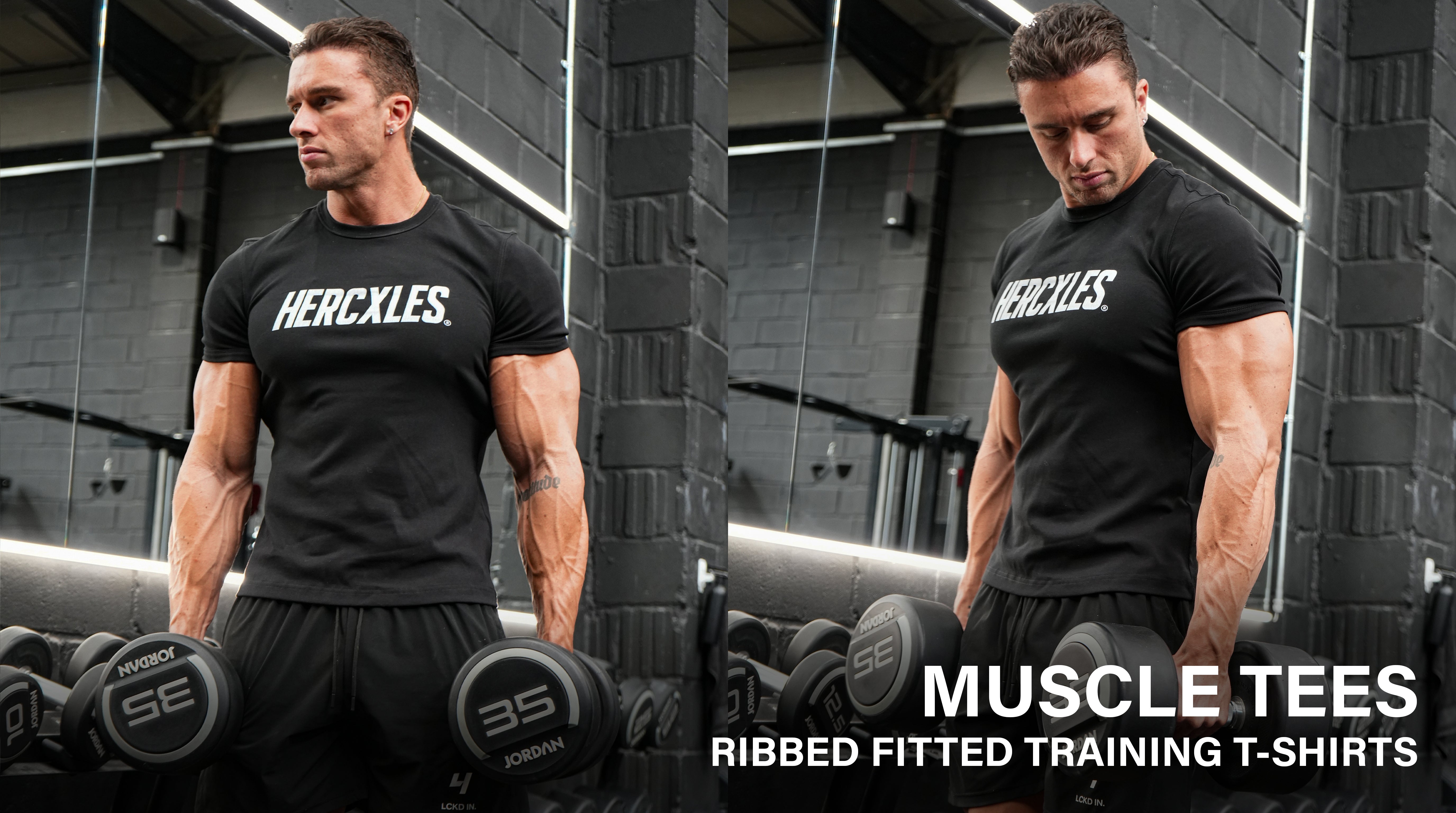 HERCXLES Muscle Tees ribbed fitted training T-shirts campaign
